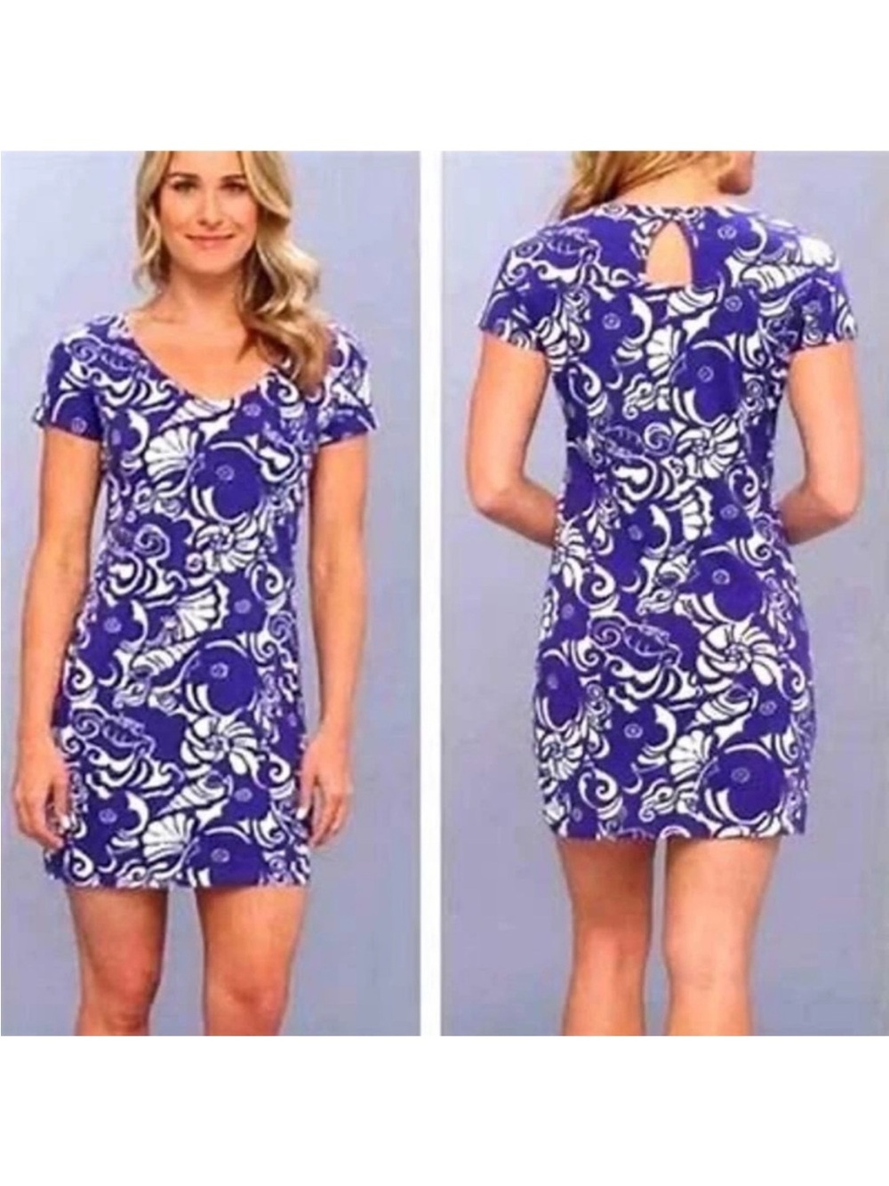 Lilly Pulitzer Daniella Dress Seahorse Seashell Pattern Resort Travel